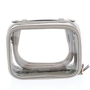 Calpak Small Clear Cosmetics Case in Stone - used once